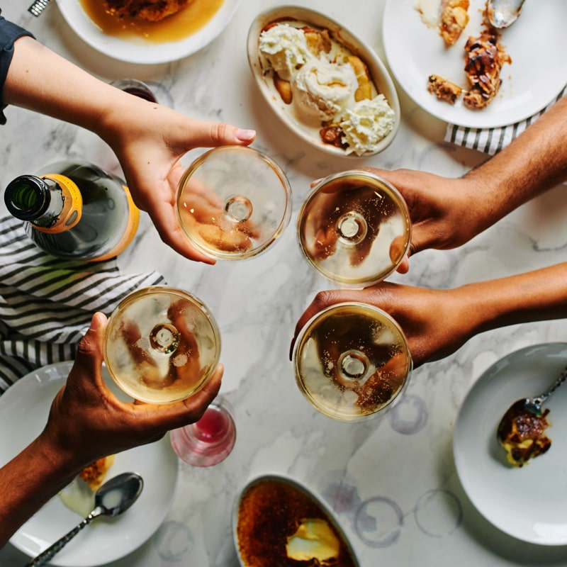 People celebrating with drinks